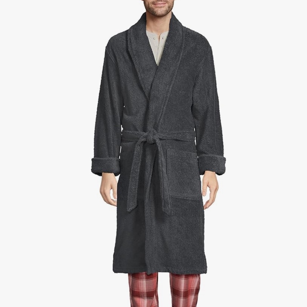 NWOT Lands' End Soft Gray Bathrobe - Large
